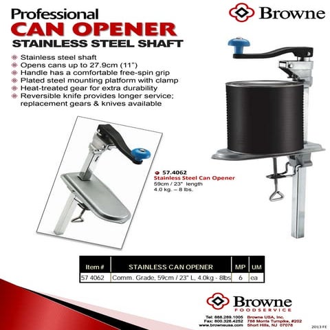 Browne Foodservice Stainless Steel Can Opener