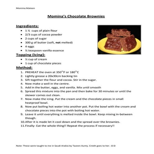 Brownie recipe | DOCX