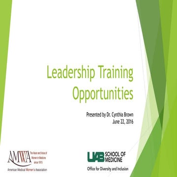 Leadership Training Opportunities for Women at UAB and Nationally