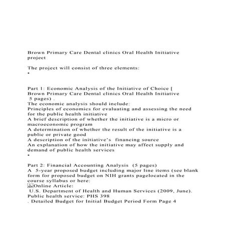 Brown Primary Care Dental clinics Oral Health Initiative p.docx