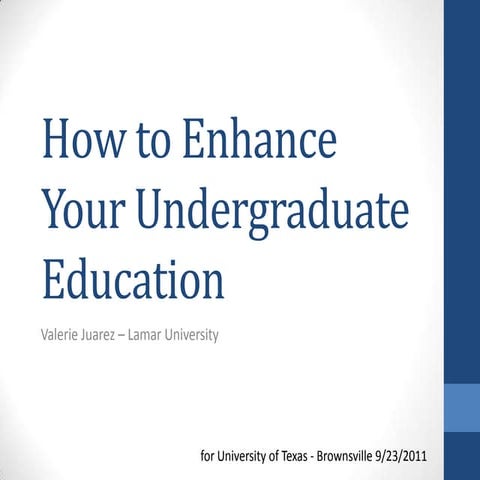 How to Enhance Your Undergraduate Education
