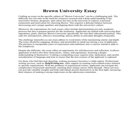 Brown University Essay