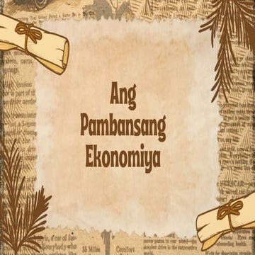 Ang Pambansang Ekonomiya  Economic Model