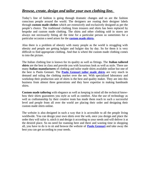 Paolo Gennari tailor-made shirts