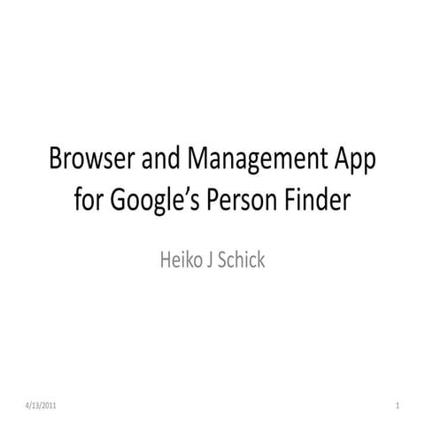 Google person finder | PPTX