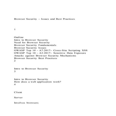 Browser Security – Issues and Best Practices1Outli