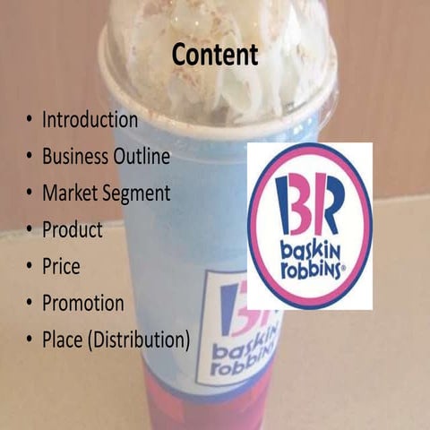 Analysis of Baskin-Robbins using the Marketing Mix (4 Ps)
