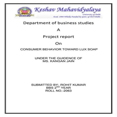 market research project on lux soaps