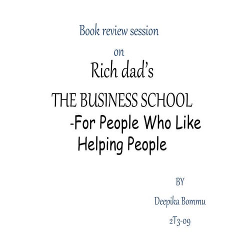 A review on Rich dad's "The Business School"