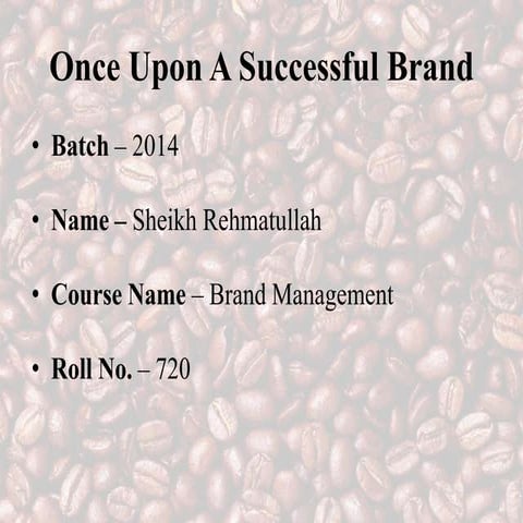Essence of Marketing - BRU Coffee