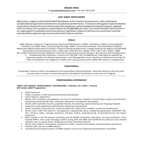 Bruce king resume july 2016