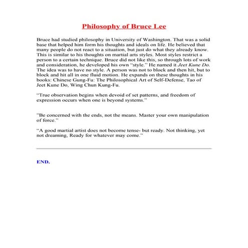 Bruce lee   the philosophy of