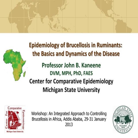 Epidemiology of brucellosis in ruminants: the basics and dynamics of ...
