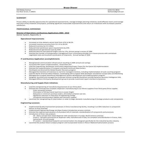 Bruce Shaver   Operations 2011