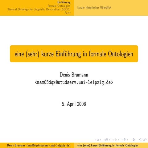 Eine (sehr) kurze Einführung in formale Ontologien