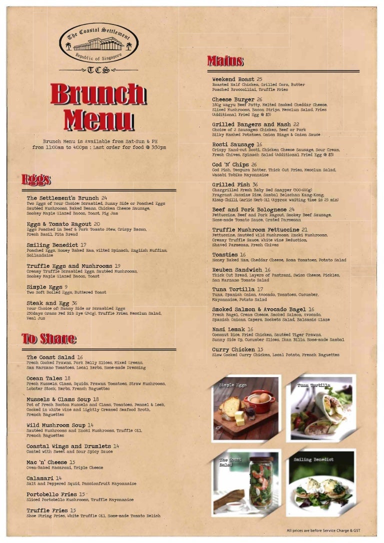 what is a typical brunch menu