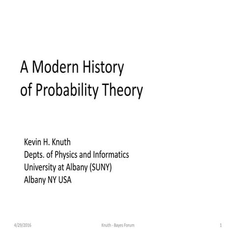 Bruno de fenitty - A Modern History of Probability Theory