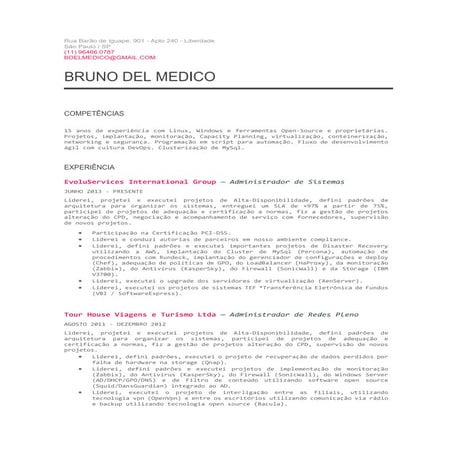 Bruno Medico CV 2018