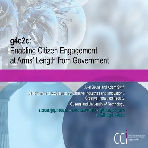 g4c2c: Enabling Citizen Engagement at Arms' Length from Government