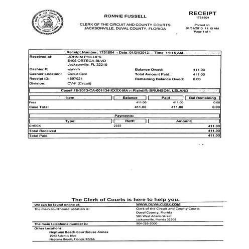 Brunson and Thompson vs. Michael Dunn - Lawsuit by surviving Afro-American te...