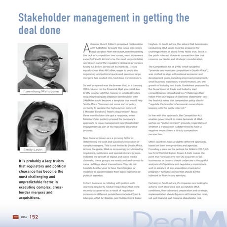 Stakeholder management in getting the deal done