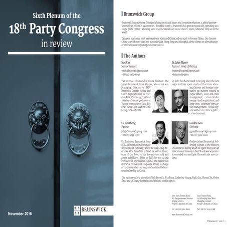 Brunswick China analysis - sixth plenary session