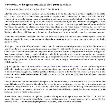 Bruselas y la generosidad del prestamista   lleno de energía - cotizalia.com