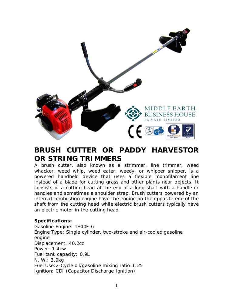 Brush cutter For all kind of agricultural cutting application