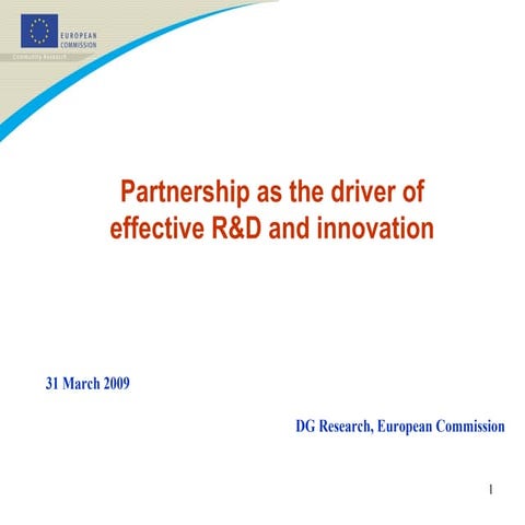 Partnership as the driver of R&D and innovation