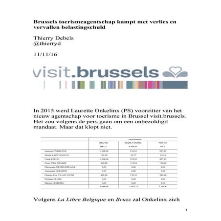 Brussels toerismeagentschap: verlies en vervallen belastingschuld