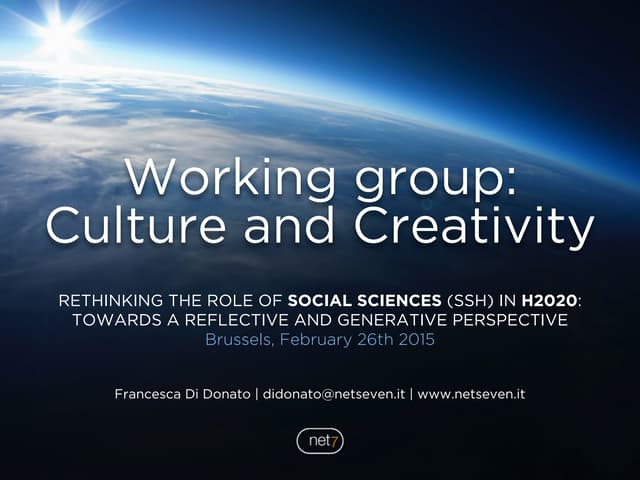 Rethinking the Role of SSH - Culture and Creativity