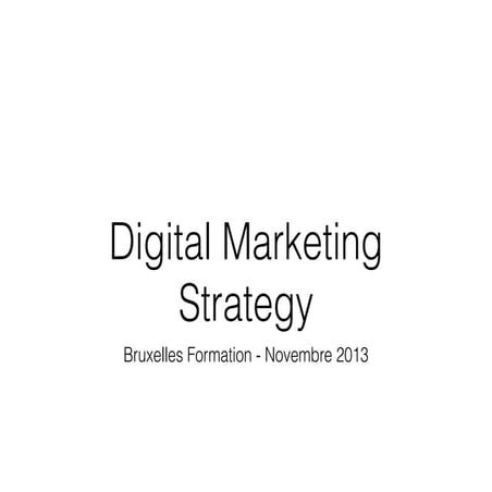 Digital Marketing Strategy - Canvas for Bruxelles formation training