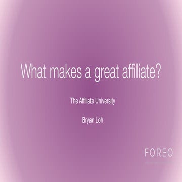 What Makes a Great Affiliate?