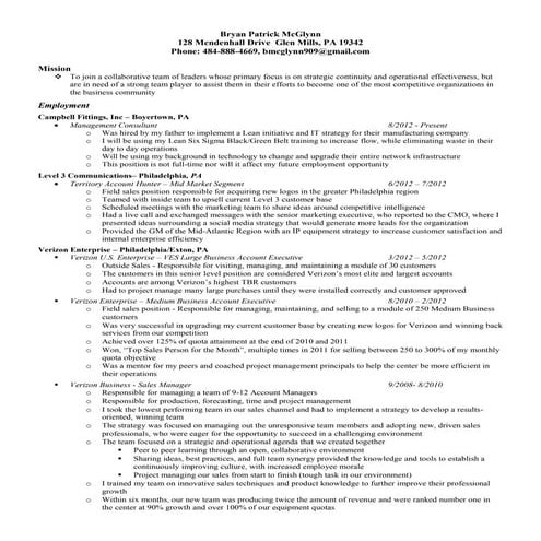 Bryan Mcglynn Resume | DOCX