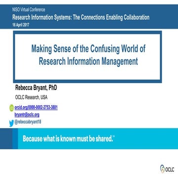 Making Sense of the Confusing World of Research Information Management