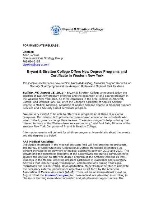 Bryant And Stratton Paralegal Certificate Bryant & stratton college offers new degree programs and certificate in