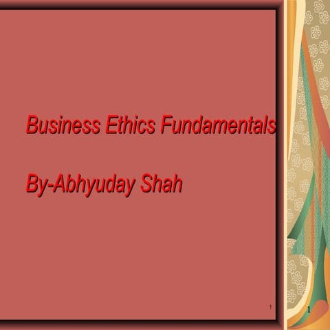 Business Ethics Fundamentals