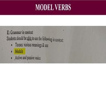 BS-1 English notes MODEL Verbs usage pptx | PPTX