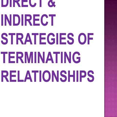 strategy for terminating relationship