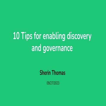 10 tips for enabling data discovery and governance in your organization