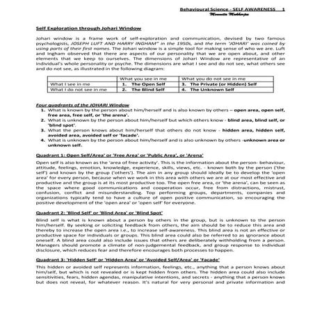 Bs 101   module 2 - self awareness