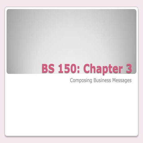 Bs 150 Chapter 3 Notes