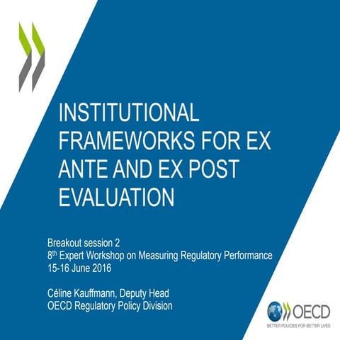 Institutional Frameworks for ex ante and ex post Evaluation | PPT