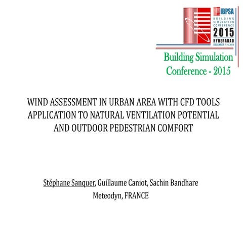 WInd resource assessment in urban areas for sustainable development