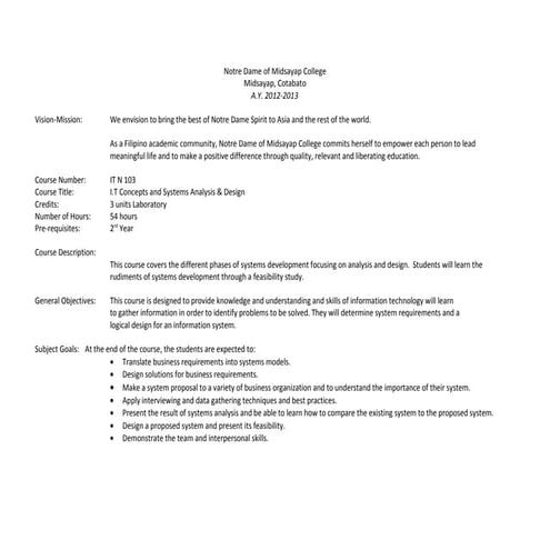 Systems Analysis and Design for BSA