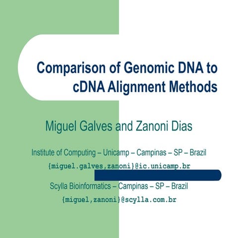 Comparison of Genomic DNA to cDNA Alignment Methods