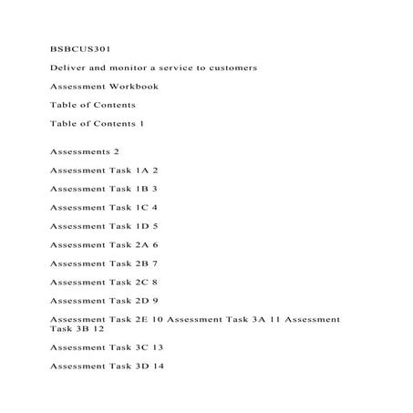 BSBCUS301Deliver and monitor a service to customersAssessmen.docx