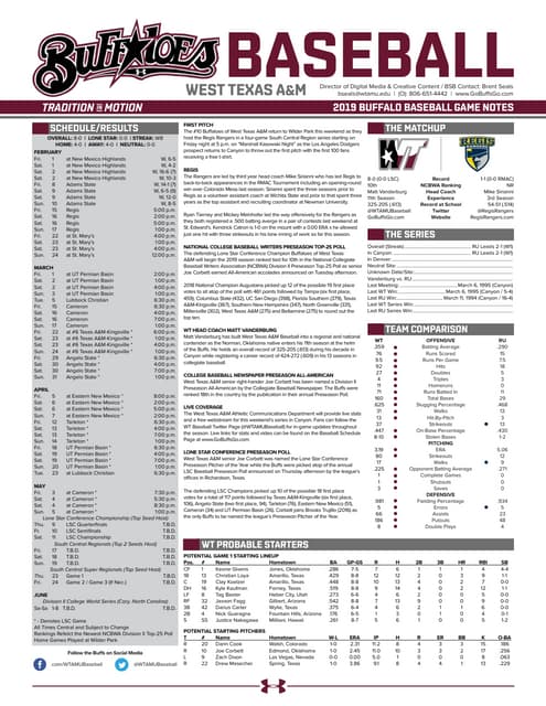 WT Baseball Game Notes (1-31-19) | PDF