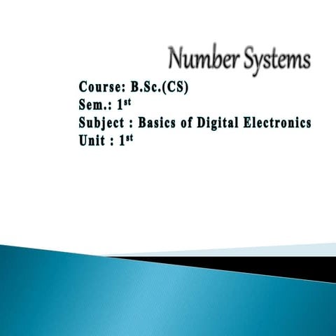 B sc cs i bo-de u-i number system