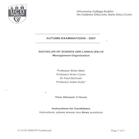 managment of organisations Past paper